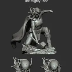 ezgif.com-gif-maker-2.gif 3D file The Mighty Thor Jane Foster STL - 3 heads STL・3D printing template to download
