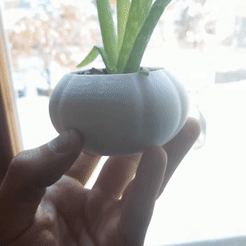ezgif.com-gif-maker-5.gif Download STL file Pumpkın Flower Pot • 3D print template, Shadooms