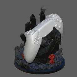Untitled.gif 3D file BERSERK GUTS HAND PS4 PS5 CONTROLLER HOLDER ANIME FANTASY CHARACTER 3D PRINT・3D printing design to download