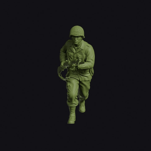 Korean War ROK Infantryman Charging with Bayonet in M1 Helmet