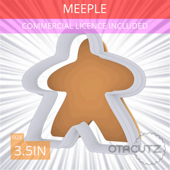 Meeple~3.5in.gif STL file Meeple Cookie Cutter 3.5in / 8.9cm・Model to download and 3D print