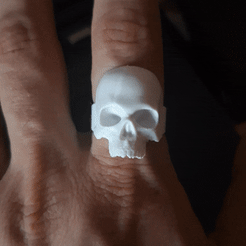 ezgif.com-gif-maker-10.gif Download STL file Skull Ring • Model to 3D print, RubensVisions