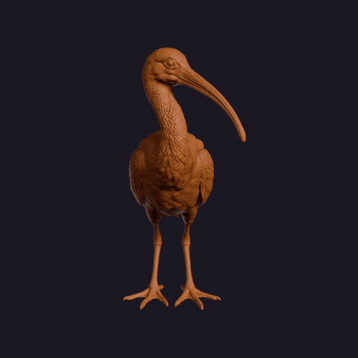 Realistic Scarlet Ibis Looking Side Bird Sculpture