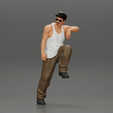 Design-sans-titre-1.gif gangster wearing a cap and tank top with sunglasses leans casually against the car