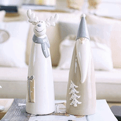 319.gif Ensemble de décoration de Noël bonhomme de neige cerf gnome
