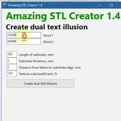 ) ‘Amazing STL Crestor 14 (apo Amazing STL Creator 1.4 Create dual text illusion YOUR a Word 1 Create dual text illusion App to create dual text illusion