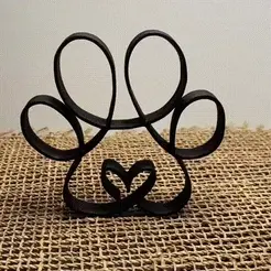 ezgif.com-cut.gif One-Line-Art Dog/Cat Paw with a heart / Decoration or gift for dog or cat owners