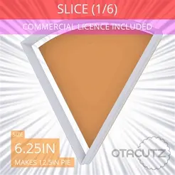 1-6_Of_Pie~6.25in.gif 3D file Slice (1∕6) of Pie Cookie Cutter 6.25in / 15.9cm・3D printer design to download