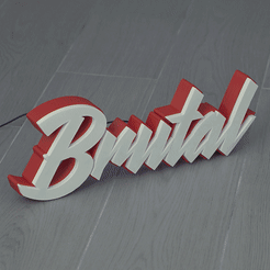 Brutal-Animado.gif Free STL file Marquee Brutal LED・Model to download and 3D print, dukedoks