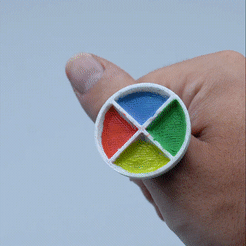 Untitled-6.gif STL file Mini Painting Palette - Finger Ring・3D printable model to download