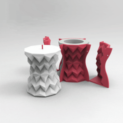 untitled.1841.gif STL file ORIGAMI MOLD FACETATED CEMENT MOULD POLYPLANTER VASE candel・3D printable model to download