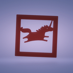 Untitled.gif STL file wall decor frame unicorn・3D print design to download, satis3d
