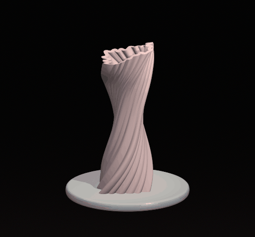 Spiral decorative vase - 3D model önizlemesi