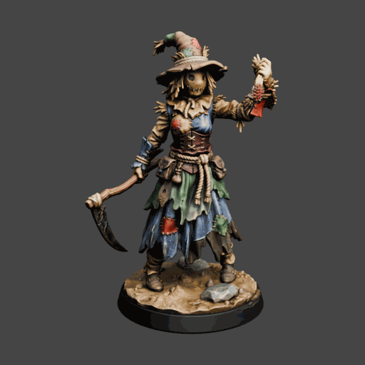 Female Scarecrow Witch Miniature