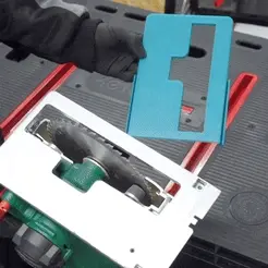 ezgif.com-gif-maker-3.gif STL file Saw Guide Adapter for Parkside Cordless Circular Saw PHKSA 20 V A1-2 on Track Rail Clamp Parkside PSS1 C2・3D printer design to download, Tech-3D