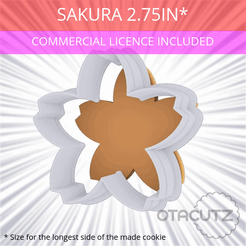 Sakura_2.75in.gif STL file Sakura Cookie Cutter 2.75in / 7cm・3D printer design to download