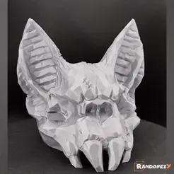 Bat-Skull-Low-Poly.gif Free 3D file Bat Skull - Low Poly・Design to download and 3D print