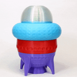Acorn-GIF-Video.gif STL-Datei Starship Acorn Münzbank・3D-druckbares Modell zum Herunterladen