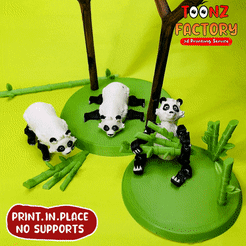 gif-2.gif STL file FLEXI PRINT-IN-PLACE CUTE PANDA ARTICULATED・3D printing design to download, ToonzFactory