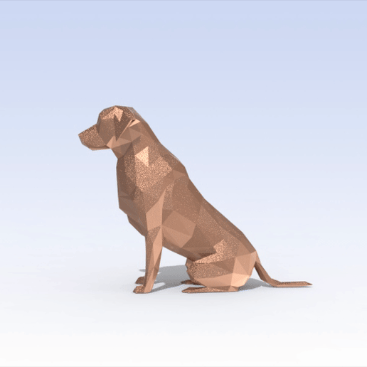 labrador dog sitting Retriever 3D model