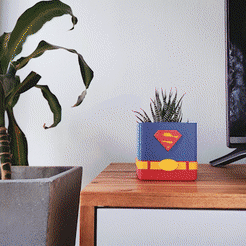 Superman.gif 3D-Datei Superman Topf- und Stifthalter・3D-druckbare Vorlage zum herunterladen
