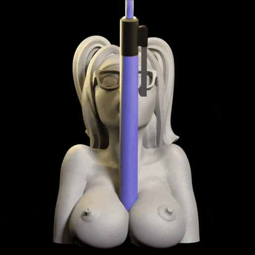 boobjob-gif.gif Файл STL Держатель для ручки с сиськами・3D-печатный дизайн для загрузки, Dark3DCanada