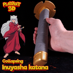 0.gif 3D file COLLAPSING KATANA - INUYASHA - (PRINT IN PLACE + ASSEMBLY VERSION)・3D print object to download