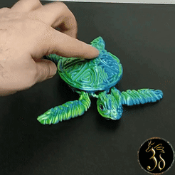 COVER-2.gif Fichier 3D Khali la tortue, articulé, flexible, impression en place, sans support, jouet・Plan imprimable en 3D à télécharger