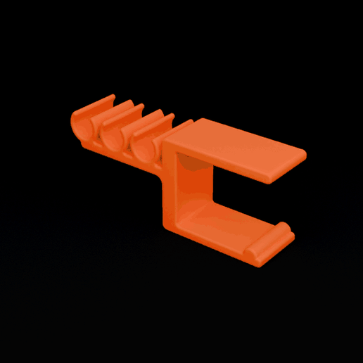 Desk edge cable clip 25 mm - 3 cable channels, spring clamp, no screws
