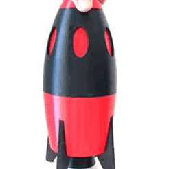 13EC6516-CDFE-4322-9BB8-FE257DD9E312.gif STL file Duplo Lego Compatible Rocket Compatible Rocket Rocket 22cm・Model to download and 3D print, Creavertor