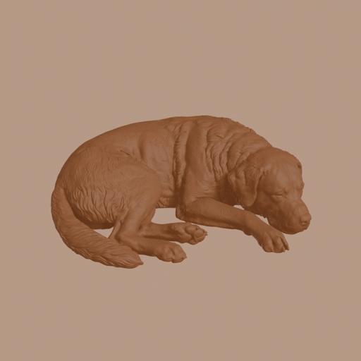 Sleeping Moscow Watchdog Figurine