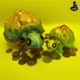 Unbenanntes-Video-–-Mit-Clipchamp-erstellt-1.gif Cute Turtle Piggy Bank - Money Box  - No Supports - Flexi - almost Print in Place