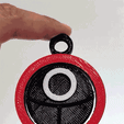 SQUID-GAME-KEYCHAIN-3D.gif ○△□ Squid Game Soldier Geometry Mask turning keychain
