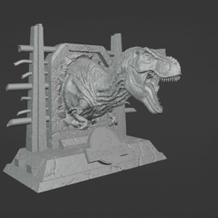 Diseño-sin-título.gif Archivo STL Busto 2 Tiranosaurio Rex (Dinosaur)/ Bust 2 Jurassic Park tyrannosaurus・Plan para descargar y imprimir en 3D, Robinsiyo
