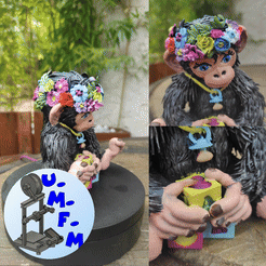 2.gif STL file Monkey, from my "animals flower" collection・3D printing idea to download