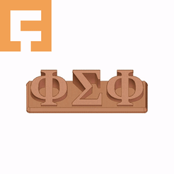 Phi_Sigma_Phi.gif STL file Phi Sigma Phi Fraternity ( ΦΣΦ ) 3D Nametag・3D printing idea to download, Corlu3d