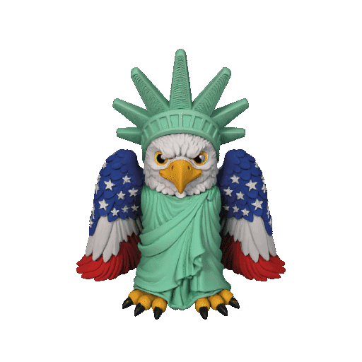 Liberty Eagle — Patriotic American Flag Eagle Statue 3D Print STL