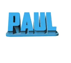 Paul.gif Archivo STL PLACA DE ESCRITORIO PAUL NAME CURVED・Modelo imprimible en 3D para descargar, Khanna3D
