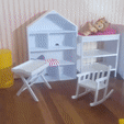 MINIATURE-POTTERY-BARN-MODERN-HOUSE-BOOKCASE-FOR-1-12-DOLLHOUSE.gif STL file Miniature Modern House Bookcase, Pottery Barn-inspired Dollhouse Furniture for 1:12 Dollhouse, Dollhouse Miniature Bookcase・3D print design to download