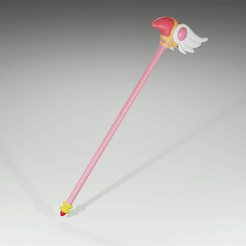ezgif.com-gif-maker-1.gif STL file 3D Printable Files: Cardcaptor Sakura Clow Staff Sealing Wand・3D printing idea to download