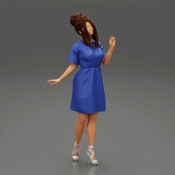 ezgif.com-gif-maker-55.gif Fichier 3D Belle femme avec une coiffure dans une robe de mode Modèle d'impression 3D・Design pour impression 3D à télécharger, 3DGeshaft