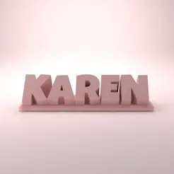 Karen_Playful.gif STL file Karen 3D Nametag - 5 Fonts・3D printer design to download