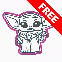 GIF.gif Free STL file BABY YODA COOKIE CUTTER・3D print design to download