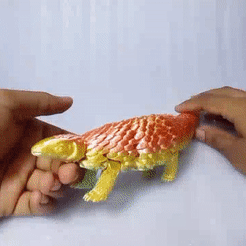 ezgif.com-gif-maker.gif STL file Articulated print-in-place Cute Pangolin・3D printing design to download