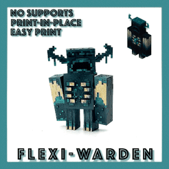 warden-minecraft.gif Archivo STL Minecraft Warden Flexi articulado de impresión en el lugar・Plan de impresión en 3D para descargar, sliceables