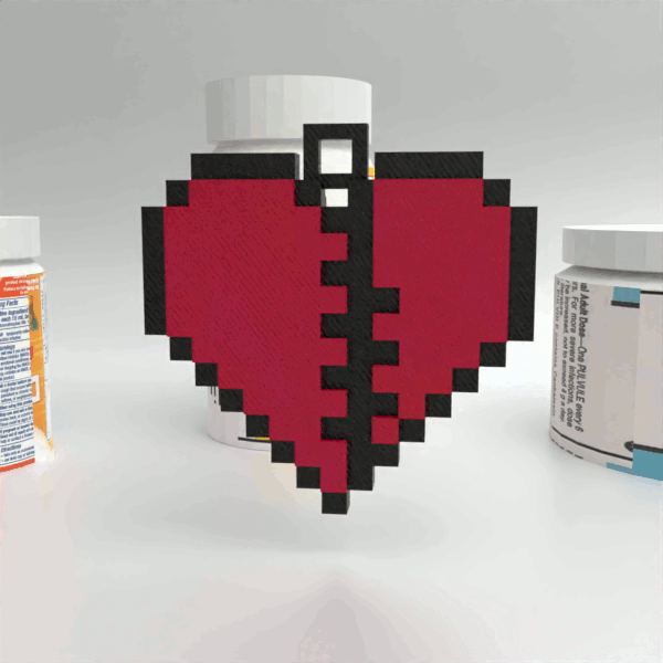 Stl File Keychain Heart Break Pixel Art 3d Print Design To Download Cults