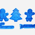 Animation.gif Archivo 3D Hombre de jengibre (árbol de Navidad, chica, caramelos. Paquete de Navidad)・Diseño para descargar y imprimir en 3D