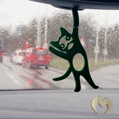 Unbenannt2.gif Free STL file Rear Mirror Cat・3D printing model to download