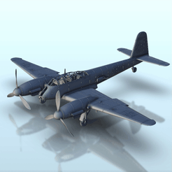 GIF-V39.gif Download STL file Messerschmitt Me 410 Hornisse - WW2 German Germany Luftwaffe Flames of War Bolt Action 15mm 20mm 25mm 28mm 32mm • 3D printer design, Hartolia-Miniatures
