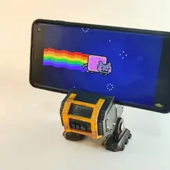 ezgif.com-gif-maker.gif STL file Robot Phone Holder・3D printable model to download